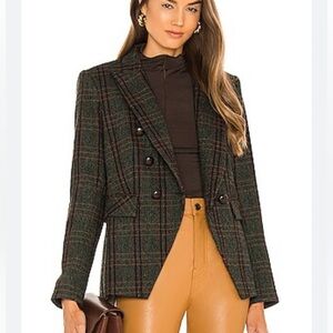 NWT Veronica Beard Miller Dickey jacket in forrest green multi size 2